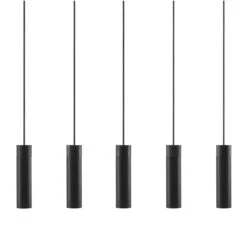 Nordlux TILO Pendelleuchte Schwarz Holz GU10 Dimmbar 80,6x6x224,6cm