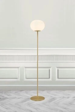 Nordlux ALTON Stehlampe Messing, Opal Weiß E27 Mit Kabelschalter 28x28x150cm -Nordlux 2010514001am