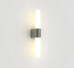 Nordlux HELVA LED Wandleuchte Gebürstet Nickel 900lm IP44 Mit Schalter 42,5x5,7x10,6cm -Nordlux 2015321055 3am