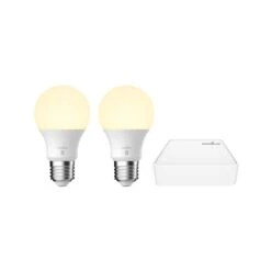 Nordlux Smart Home LED Leuchtmittel U. Brücke E27 2er Set 900lm 2200-6500K 7W 80Ra 240° App Steuerbar 6x6x10,9cm