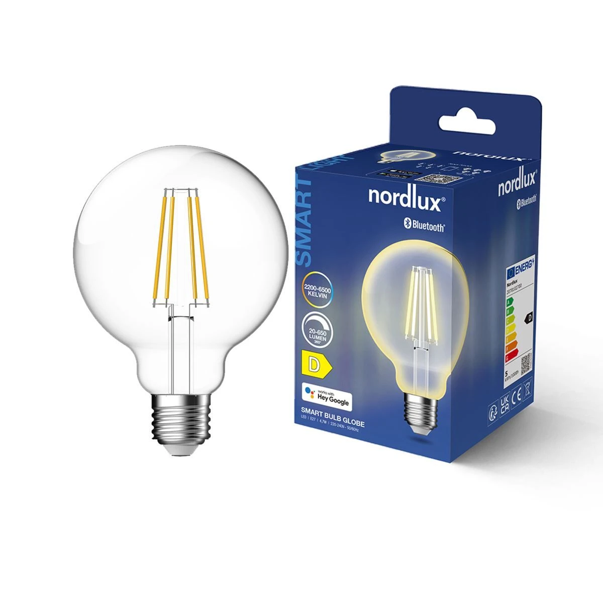 Nordlux Smart Home LED Leuchtmittel E27 G95 650lm 2200-6500K 4,7W 80Ra 360° App Steuerbar 9,5x9,5x13,7cm 5 Nordlux Smart Home LED Leuchtmittel E27 G95 650lm 2200-6500K 4,7W 80Ra 360° App Steuerbar 9,5x9,5x13,7cm – Bild 3
