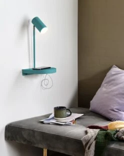 Nordlux CODY Wand Leselampe Gruen GU10 Mit Ablage U. USB-Port 20x20x42,9cm -Nordlux 2112001023 2am