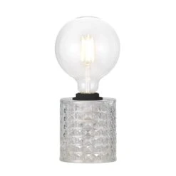 Tischlampe Riffelglas Klar Nordlux Hollywood Mit E27 Fassung