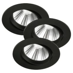 LED Einbauleuchte Schwarz Nordlux Fremont 3er Set A 345lm 2700K Rund