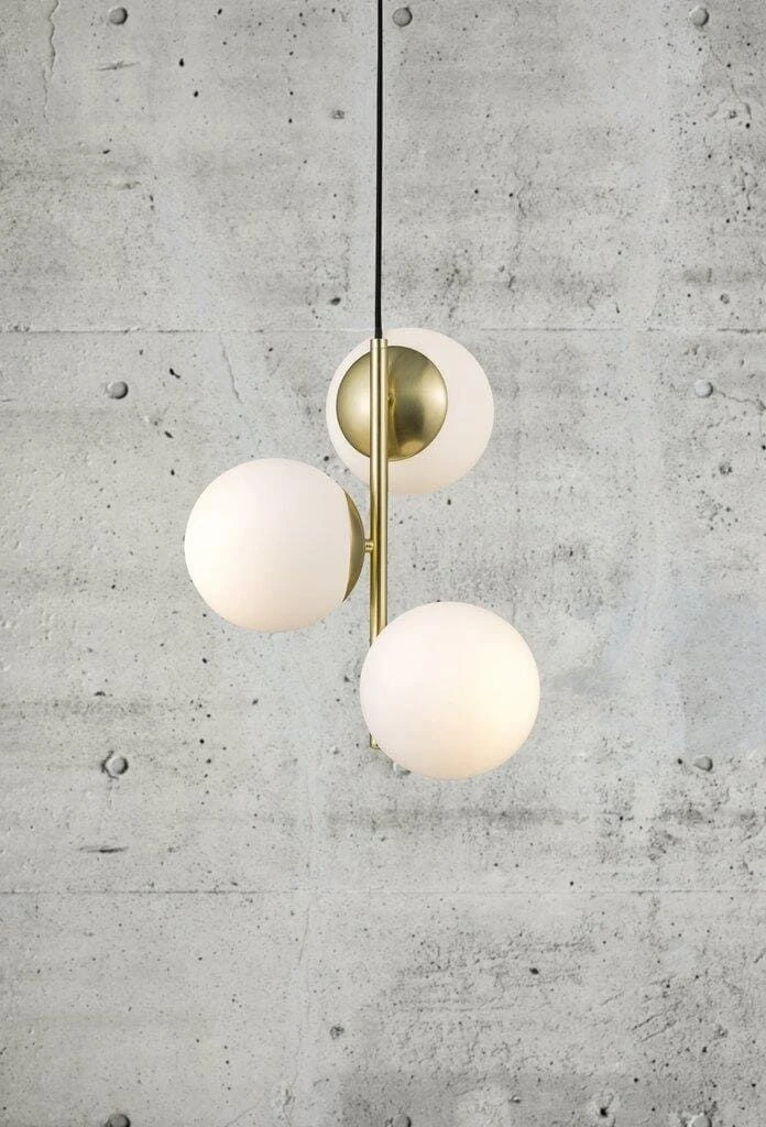 Hängelampe Mit 3 Kugeln Opal Messing Nordlux Lilly E14 5 Hängelampe Mit 3 Kugeln Opal Messing Nordlux Lilly E14 – Bild 3