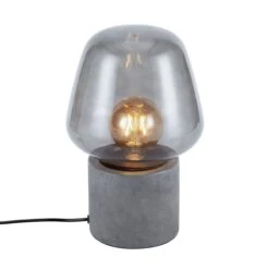 Nordlux CHRISTINA Tischlampe Beton E27 Mit Kabelschalter 19,5x19,5x30cm
