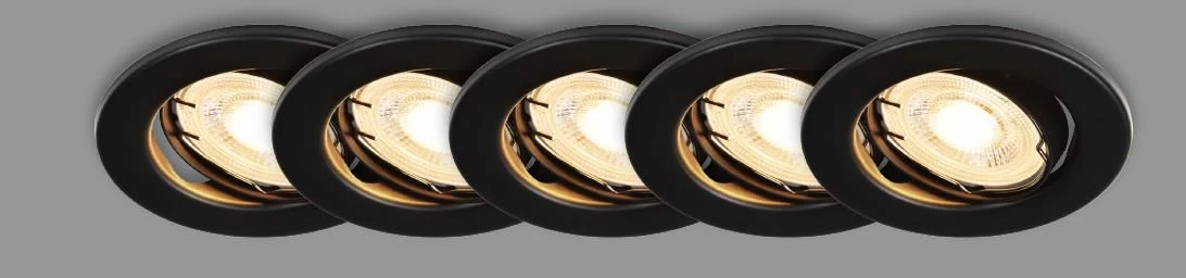 LED Einbaustrahler Schwarz Nordlux Canis 5er Set GU10 A 345lm 2700K 5 LED Einbaustrahler Schwarz Nordlux Canis 5er Set GU10 A 345lm 2700K – Bild 3