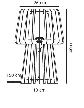 Nordlux GROA Tischlampe Braun Holz E27 Mit Kabelschalter 26x26x40cm 4 Nordlux GROA Tischlampe Braun Holz E27 Mit Kabelschalter 26x26x40cm – Bild 2
