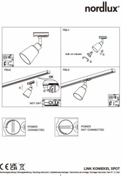 Nordlux Koniekel Spot Für 1-Phasen HV Link Schienensystem GU10 Mattweiss 9 Nordlux Koniekel Spot Für 1-Phasen HV Link Schienensystem GU10 Mattweiss -Nordlux koniekel