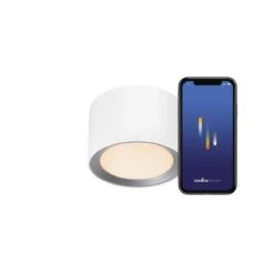 Nordlux Smart Home LANDON SMART LED Deckenleuchte Weiß 650lm IP44 App Steuerbar 12,5x12,5x8,2cm