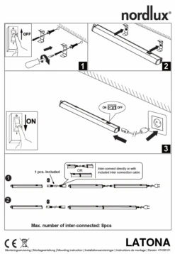 LED Unterbauleuchte Weiß Nordlux Latona 12W 1050lm 91,2cm 3000K-4000K 2-Step 14 LED Unterbauleuchte Weiß Nordlux Latona 12W 1050lm 91,2cm 3000K-4000K 2-Step -Nordlux latona tz