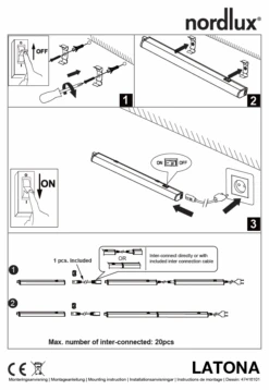 LED Unterbauleuchte Weiß Nordlux Latona 5W 420lm 31,2cm 3000K-4000K 2-Step 12 LED Unterbauleuchte Weiß Nordlux Latona 5W 420lm 31,2cm 3000K-4000K 2-Step -Nordlux latona tz 2