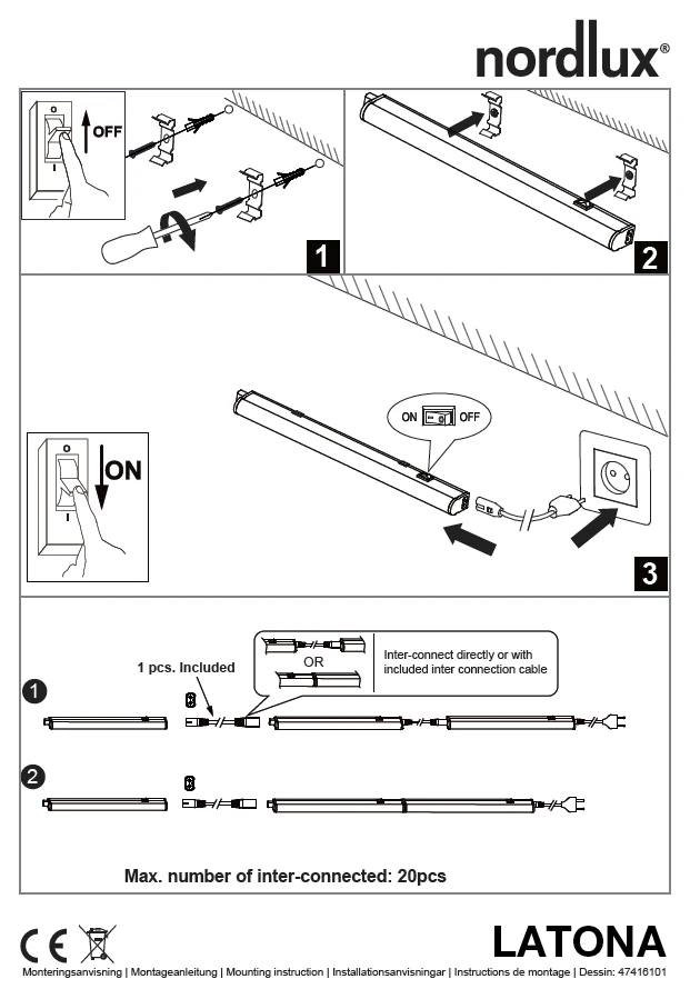 LED Unterbauleuchte Weiß Nordlux Latona 5W 420lm 31,2cm 3000K-4000K 2-Step 7 LED Unterbauleuchte Weiß Nordlux Latona 5W 420lm 31,2cm 3000K-4000K 2-Step – Bild 5