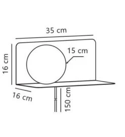 Nordlux Lilibeth Wandlampe Schwarz E14 Mit Ablage 35x16x16cm -Nordlux lilibeth wandlampe mit ablage tz 1