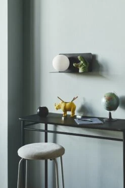 Nordlux Lilibeth Wandlampe Schwarz E14 Mit Ablage 35x16x16cm -Nordlux m lilibeth 2312931003 3