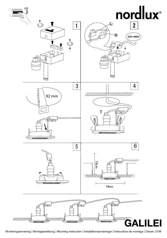 Nordlux Galilei 1-Spot Einbauleuchte Weiss 5 Nordlux Galilei 1-Spot Einbauleuchte Weiss – Bild 3