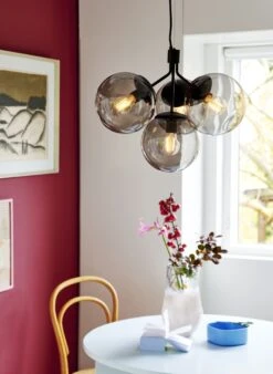 Hängelampe Mit 4 Kugeln Rauchglas Schwarz Nordlux Ivona E27 -Nordlux n2112153003 am
