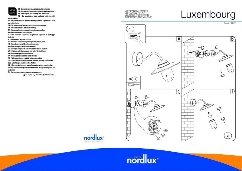 Nordlux Luxembourg Außenwandleuchte Schwarz 5 Nordlux Luxembourg Außenwandleuchte Schwarz – Bild 3