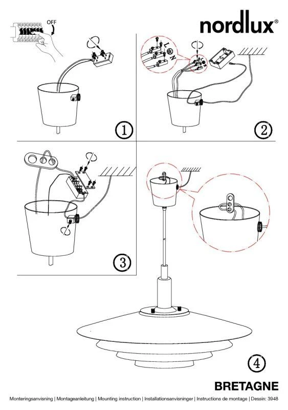 Nordlux Bretagne Pendelleuchte Weiss 6 Nordlux Bretagne Pendelleuchte Weiss – Bild 4