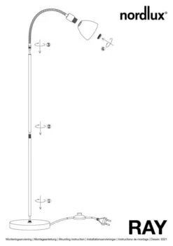 Nordlux Ray Stehleuchte Chrom -Nordlux n63214033 ze