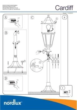 Nordlux Cardiff Außen Standleuchte Schwarz -Nordlux n74398003 ze
