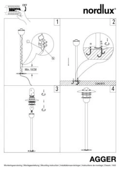 Nordlux Agger Außen Standleuchte Verzinkt -Nordlux n74528031 ze