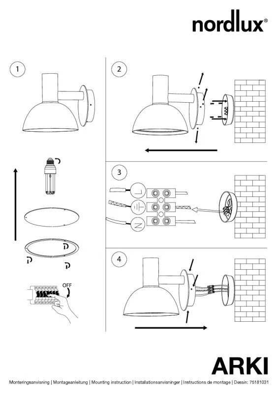 Nordlux Arki Outdoor Außenwandleuchte Verzinkt 8 Nordlux Arki Outdoor Außenwandleuchte Verzinkt – Bild 6