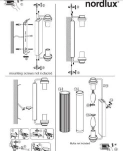 Nordlux Nimal Double Spiegelleuchte Schwarz 2xE14 IP44 35x12,5x7,8cm 14 Nordlux Nimal Double Spiegelleuchte Schwarz 2xE14 IP44 35x12,5x7,8cm -Nordlux nimalspiegelleuchte mounting