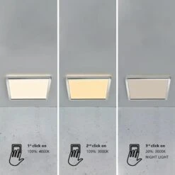 Nordlux OJA 29 Square LED Deckenleuchte Chrom, Weiß 1600lm IP54 30x30x2,5cm -Nordlux oja square moodmaker white 1